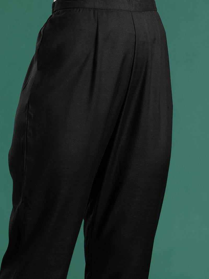 Solid Kurta With Trousers & Dupatta