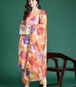 Floral Printed Regular Kurta with Trousers & Dupatta