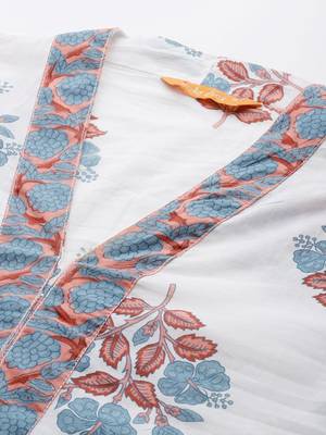 Floral Printed Pure Cotton Kurta with Trousers 2