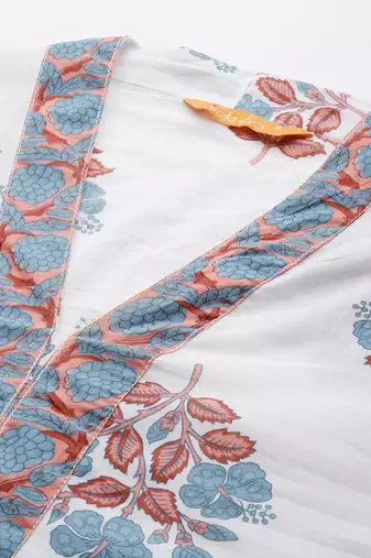 Floral Printed Pure Cotton Kurta with Trousers