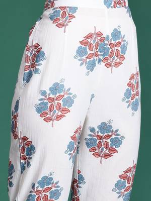 Floral Printed Pure Cotton Kurta with Trousers 3