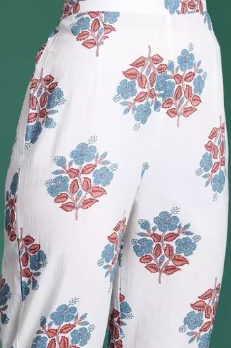 Floral Printed Pure Cotton Kurta with Trousers