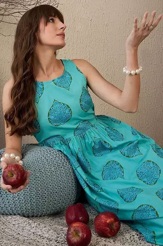 Women Floral Printed Empire Pure Cotton Kurta with Palazzos