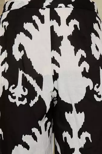 Abstract Printed Shirt Collar Pure Cotton A-Line Kurta With Trousers