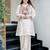 Embroidery French Crepe Fabric Flared Kurta and Palazzo Set