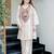 Embroidery French Crepe Fabric Flared Kurta and Palazzo Set