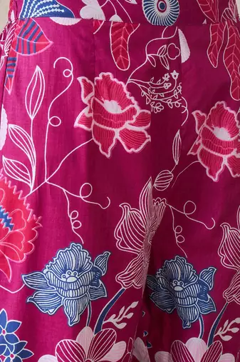 Women Floral Printed Regular Pure Cotton Kurta with Trousers
