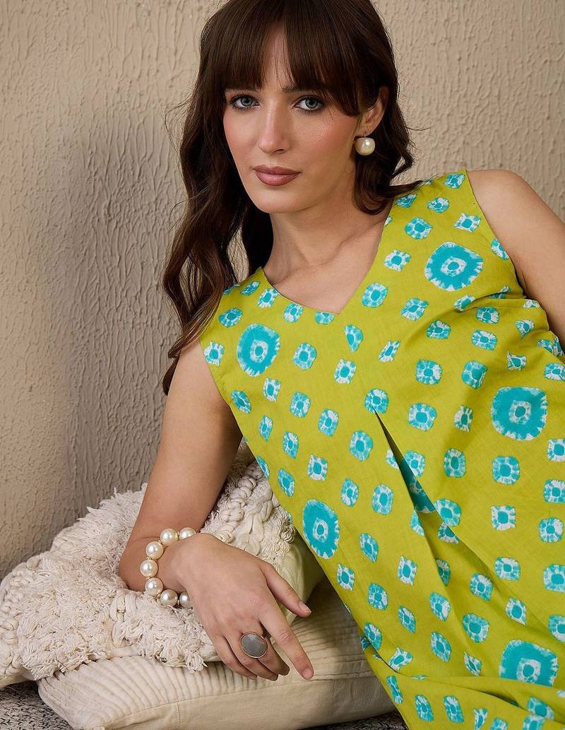 Women Printed Regular Pure Cotton Kurta with Trousers