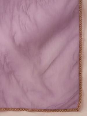 Floral Embroidered Liva Straight Kurta With Trousers & Dupatta 3