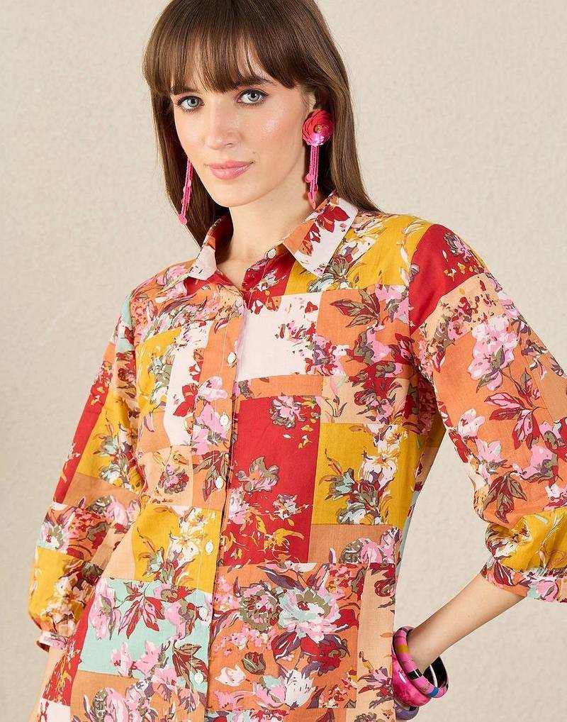 Women Ethnic Motifs Printed Regular Pure Cotton Kurta with Trousers