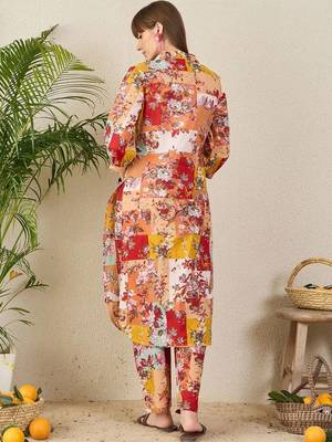 Women Ethnic Motifs Printed Regular Pure Cotton Kurta with Trousers 4