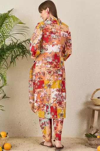 Women Ethnic Motifs Printed Regular Pure Cotton Kurta with Trousers