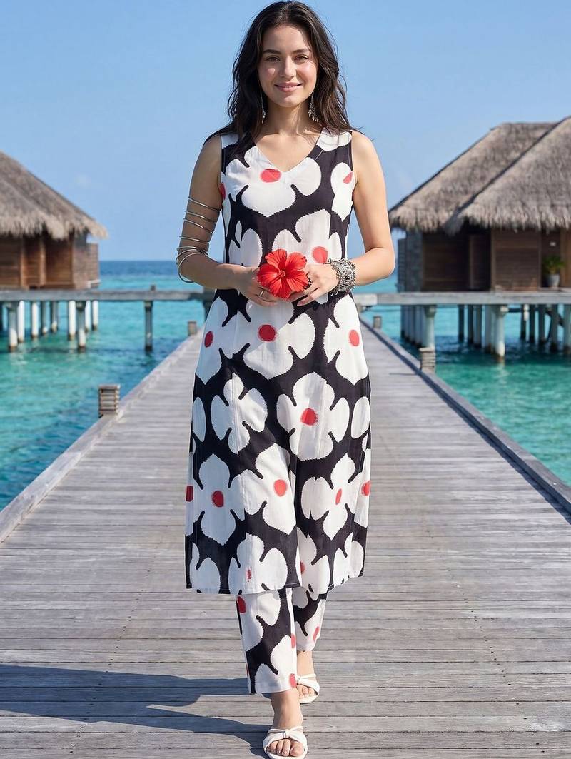 Women Floral Printed Regular Pure Cotton Kurta with Trousers