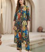 Women Ethnic Motifs Printed Regular Pure Cotton Kurta with Trousers