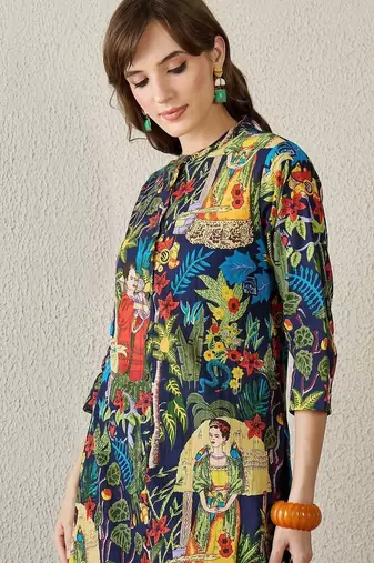 Women Ethnic Motifs Printed Regular Pure Cotton Kurta with Trousers