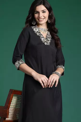 Women Floral Yoke Design Regular Pure Cotton Kurta with Trousers