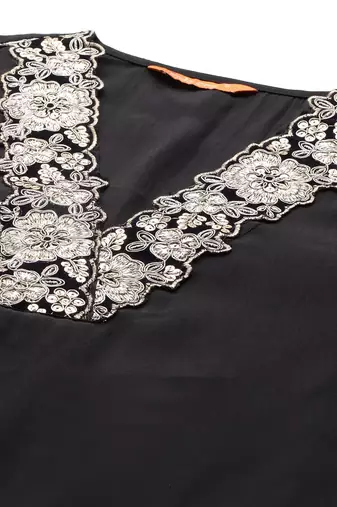 Women Floral Yoke Design Regular Pure Cotton Kurta with Trousers