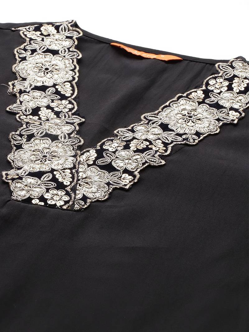Women Floral Yoke Design Regular Pure Cotton Kurta with Trousers