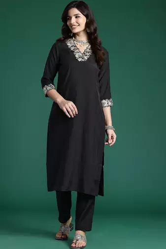 Women Floral Yoke Design Regular Pure Cotton Kurta with Trousers