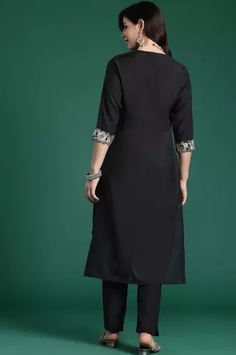Women Floral Yoke Design Regular Pure Cotton Kurta with Trousers