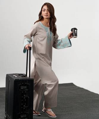 Embroidery Chanderi Silk Fabric Straight Kurta and Pant Set 5