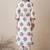 Women Floral Printed Regular Thread Work Cotton Kurta with Trousers
