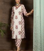 Women Ethnic Motifs Printed Regular Pure Cotton Kurta with Trousers