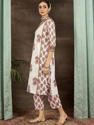 Women Ethnic Motifs Printed Regular Pure Cotton Kurta with Trousers 3