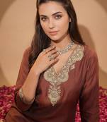 Women Ethnic Motifs Embroidered Regular Sequinned Kurta with Trousers