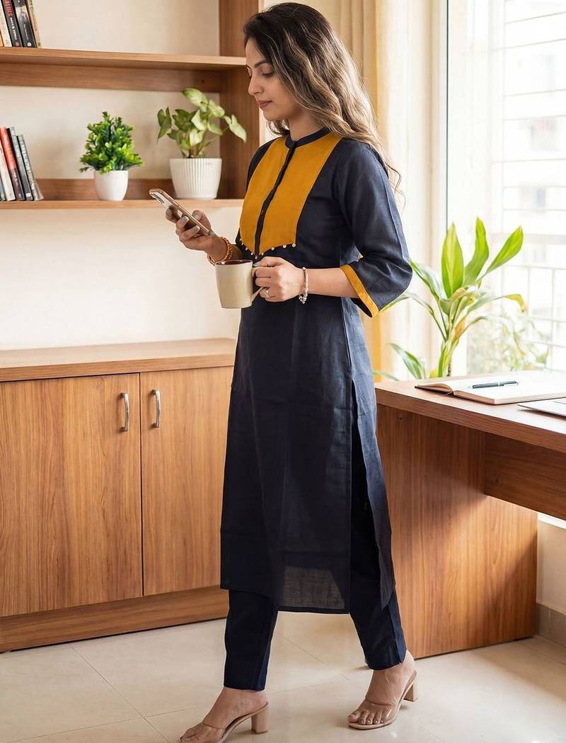 Women Regular Liva Kurta with Trousers
