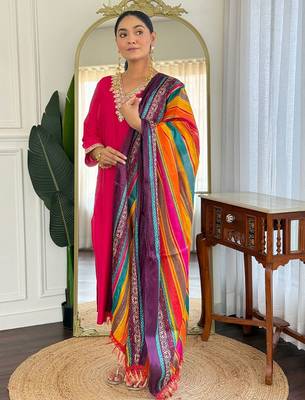 Women Ethnic Motifs Embroidered Regular Sequinned Kurta with Trousers & With Dupatta 1