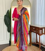 Women Ethnic Motifs Embroidered Regular Sequinned Kurta with Trousers & With Dupatta