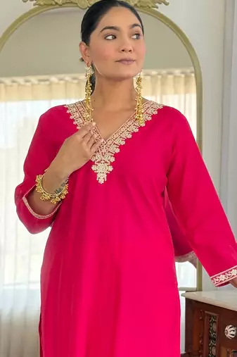 Women Ethnic Motifs Embroidered Regular Sequinned Kurta with Trousers & With Dupatta