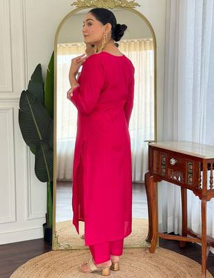 Women Ethnic Motifs Embroidered Regular Sequinned Kurta with Trousers & With Dupatta 6