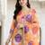 Orange Printed Straight Kurta Trousers Dupatta Set Kurta Sets