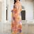Orange Printed Straight Kurta Trousers Dupatta Set Kurta Sets