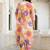Orange Printed Straight Kurta Trousers Dupatta Set Kurta Sets