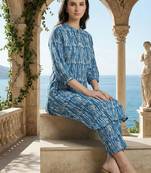 Women Printed Regular Pure Cotton Kurta with Trousers