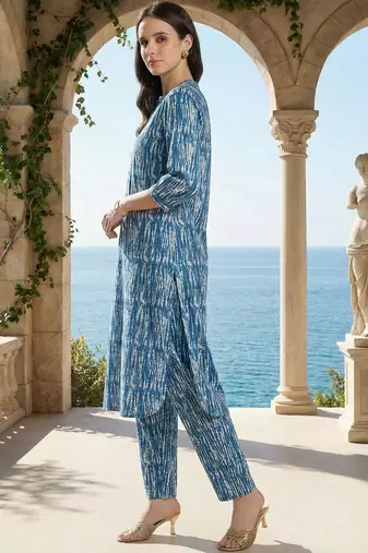 Women Printed Regular Pure Cotton Kurta with Trousers