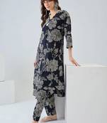 Women Floral Printed Regular Pure Cotton Kurta with Trousers