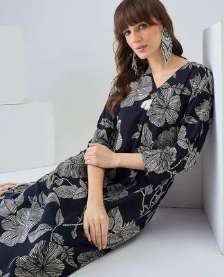 Women Floral Printed Regular Pure Cotton Kurta with Trousers 5