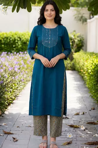 Women Yoke Design Regular Kurta with Palazzos