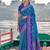 elegant sky blue banarasi silk blend saree for women festive wedding wear