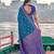 elegant sky blue banarasi silk blend saree for women festive wedding wear