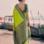 exclusive mehendi green banarasi silk blend saree for women festive wedding wear