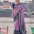elegant purple banarasi silk blend saree for women festive wedding party wear