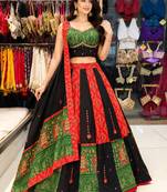 Green Navratri Mirror Work Chaniya Choli Set