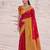 exclusive red banarasi silk blend saree for women festive wedding traditional wear