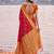 exclusive red banarasi silk blend saree for women festive wedding traditional wear