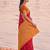 exclusive red banarasi silk blend saree for women festive wedding traditional wear